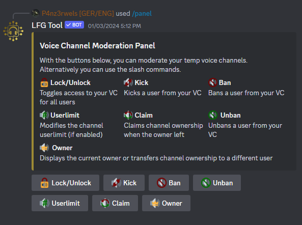 Moderation Panel